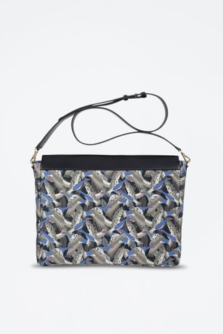 Pochette pour ordinateur portable en cuir Moon - Noir, rouge et bleu