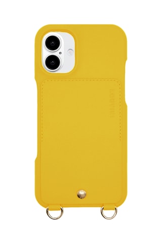 Coque en cuir iPhone 16 - Jaune