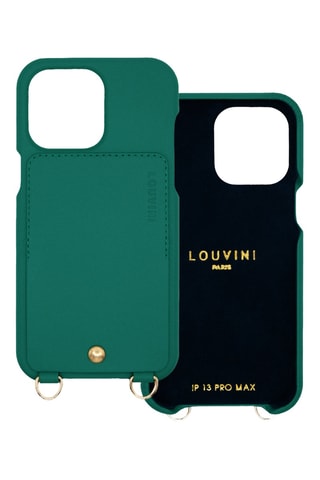 Coque en cuir iPhone 13 Pro Max - Vert émeraude