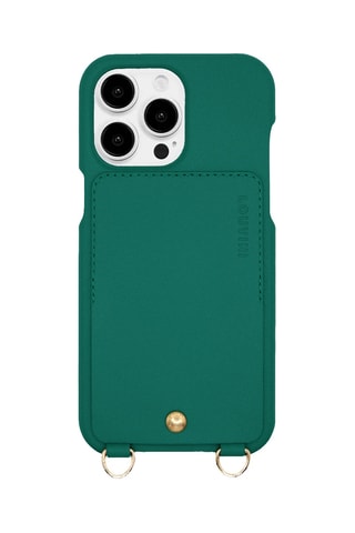 Coque en cuir iPhone 14 Pro Max - Vert émeraude