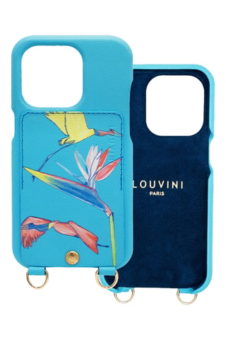 Coque en cuir iPhone 15 Pro - Turquoise