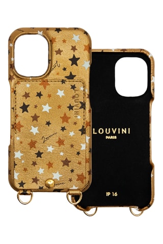 Coque iPhone 16 en cuir - Doré