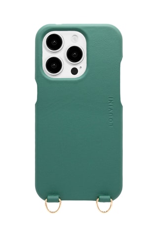Coque MagSafe iPhone 15 Pro en cuir - Vert émeraude