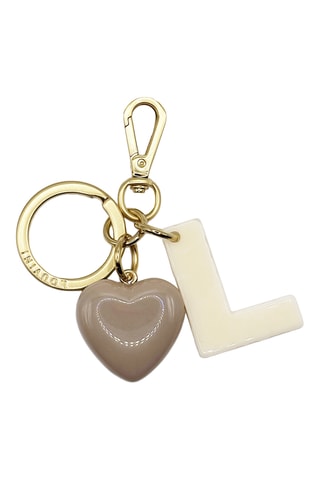 Porte-clés - Taupe - Blanc