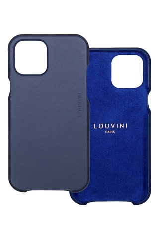 Coque MagSafe iPhone 14 Pro en cuir - Bleu marine