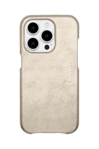Coque MagSafe iPhone 12/12 Pro en cuir - Doré