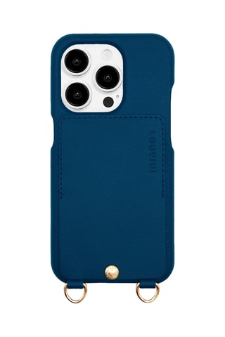 Coque iPhone 13 Pro en cuir - Bleu marine