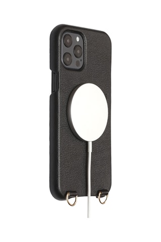 Coque MagSafe en cuir iPhone 15 - Noir