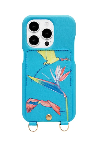Coque en cuir iPhone 14 Pro - Turquoise