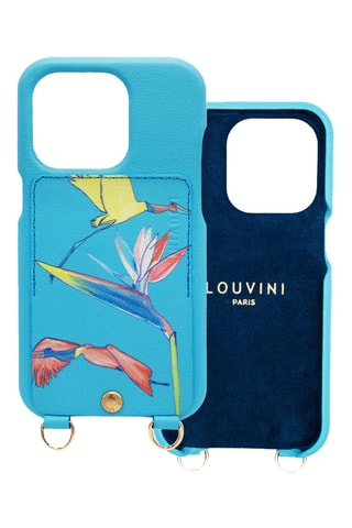 Coque en cuir iPhone 14 Pro - Turquoise