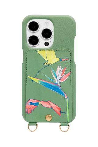 Coque en cuir iPhone 13 Pro - Vert clair