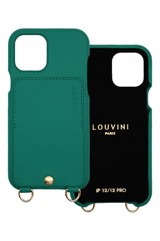 Coque en cuir iPhone 12/12 Pro - Vert émeraude