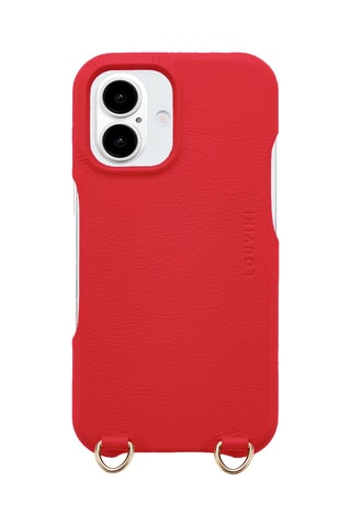 Coque MagSafe en cuir iPhone 16 - Rouge