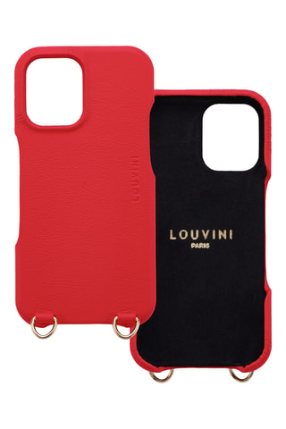 Coque MagSafe en cuir iPhone 16 - Rouge