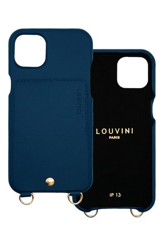 Coque iPhone 13 en cuir - Bleu marine