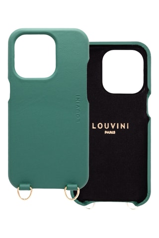 Coque MagSafe en cuir iPhone 14 Plus/15 Plus - Vert émeraude