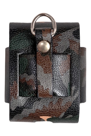 Etui de protection en cuir AirPods 1/2 - Noir et marron foncé