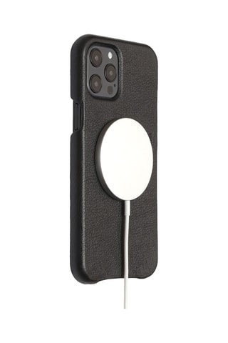 Coque MagSafe en cuir iPhone 16 Pro Max - Noir