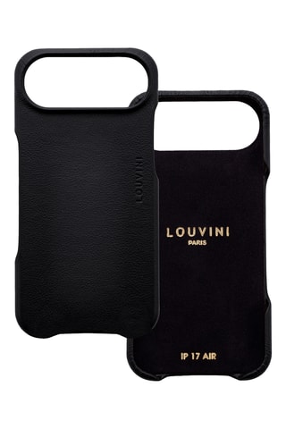 Coque MagSafe iPhone 17 Air en cuir - Noir