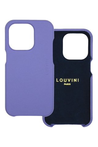 Coque MagSafe iPhone 16 Pro en cuir - Violet