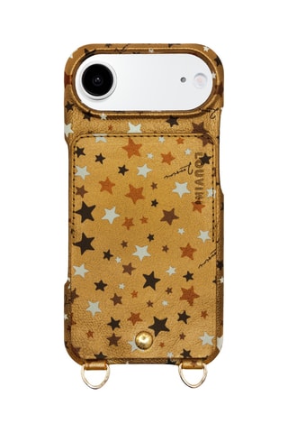 Coque iPhone 17 Air en cuir - Doré