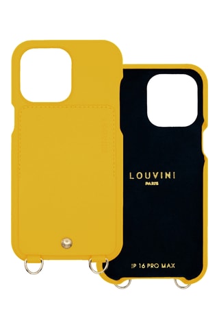 Coque en cuir iPhone 16 Pro Max - Jaune