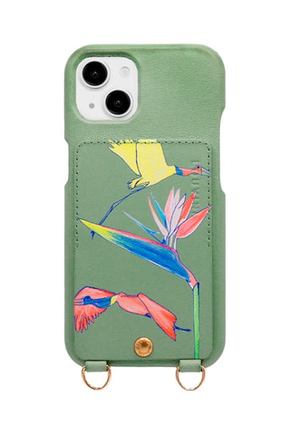 Coque en cuir iPhone 14 - Vert clair