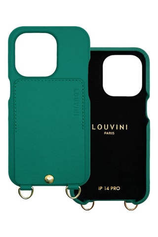 Coque en cuir iPhone 14 Pro - Vert émeraude