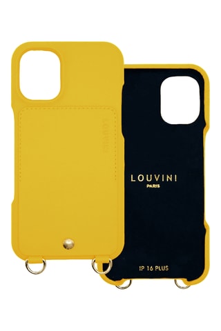 Coque en cuir iPhone 16 Plus - Jaune