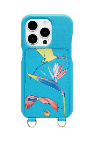 Coque en cuir iPhone 16 Pro - Turquoise