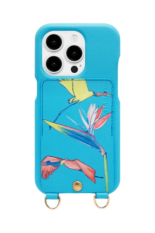 Coque en cuir iPhone 14 Pro Max - Turquoise
