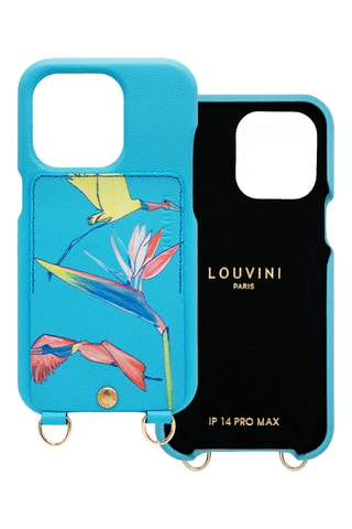 Coque en cuir iPhone 14 Pro Max - Turquoise