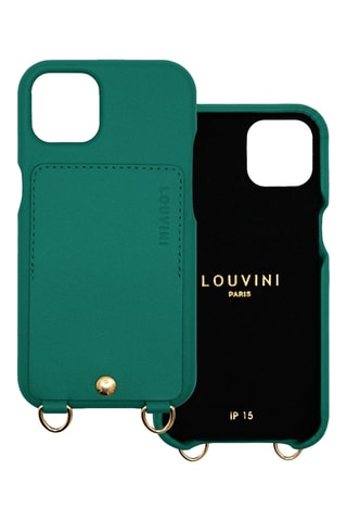 Coque en cuir iPhone 15 - Vert émeraude