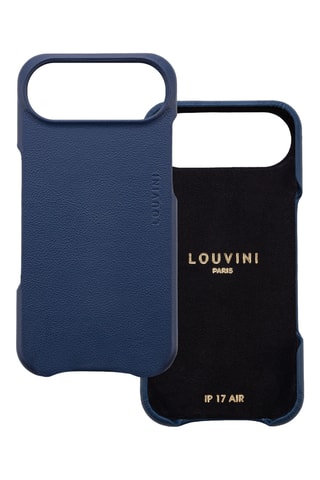 Coque MagSafe en cuir iPhone 17 Air - Bleu marine