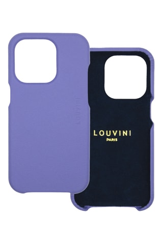 Coque MagSafe iPhone 15 Pro en cuir - Violet