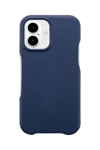 Coque MagSafe en cuir iPhone 16 - Bleu marine
