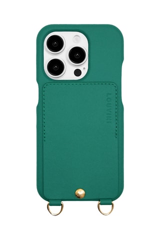 Coque en cuir iPhone 16 Pro - Vert émeraude
