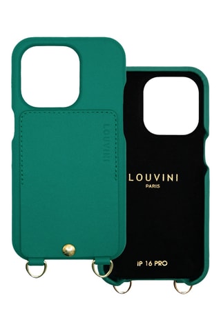 Coque en cuir iPhone 16 Pro - Vert émeraude