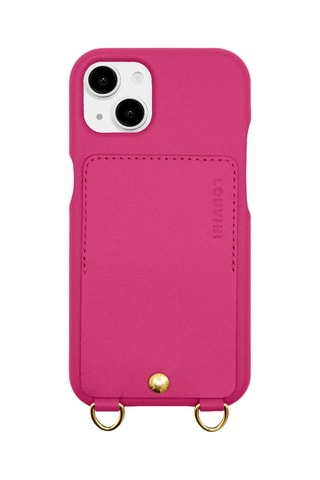 Coque iPhone 14 en cuir - Fuchsia