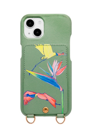 Coque en cuir iPhone 15 - Vert clair