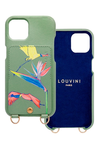 Coque en cuir iPhone 15 - Vert clair