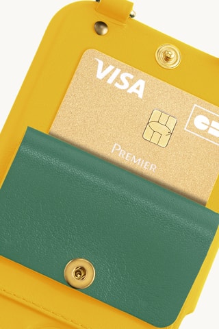 Coque en cuir iPhone 16 Pro - Jaune