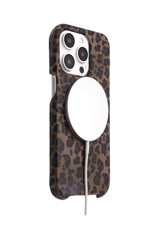Coque MagSafe en cuir iPhone16 - Marron