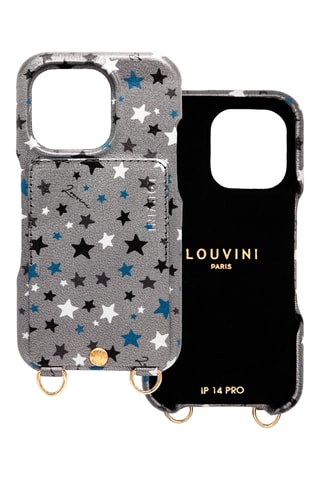 Coque en cuir iPhone 14 Pro - Argenté