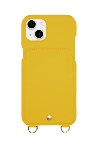 Coque en cuir iPhone 14 Plus/15 Plus - Jaune