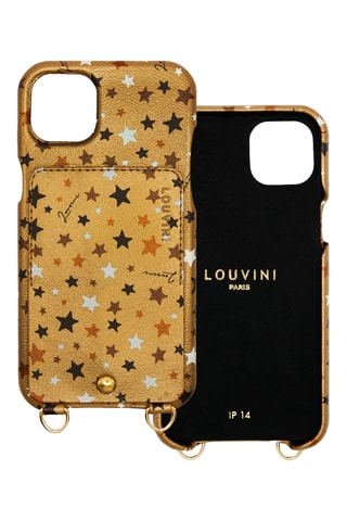 Coque en cuir iPhone 14 - Doré