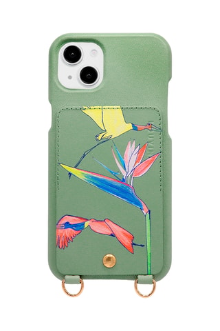 Coque en cuir iPhone 14 Plus/15 Plus - Vert clair