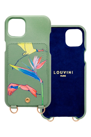 Coque en cuir iPhone 14 Plus/15 Plus - Vert clair