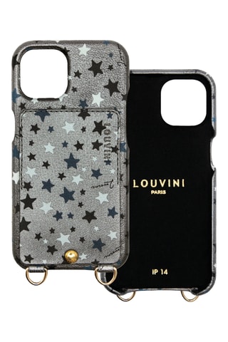 Coque en cuir iPhone 14 - Argenté