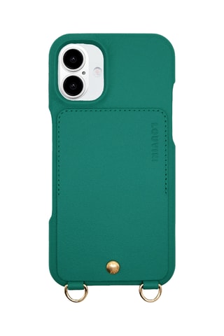 Coque en cuir iPhone 16 Plus - Vert émeraude
